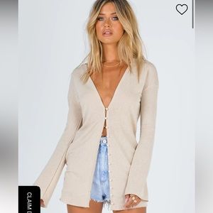 NWT Princess Polly Macy Cardigan in beige